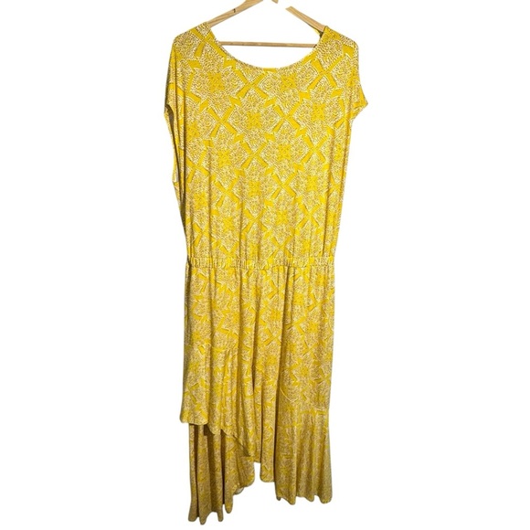 Anthropologie Yellow Vneck Ruffle Midi Dress Size 1x NWT - Picture 5 of 12